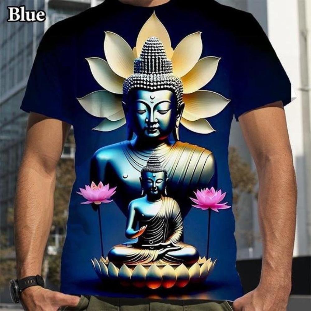 Summer Buddhism Shakyamuni 3D Print T-Shirts Streetwear Men FashionOversized O-Neck Short Sleeved T Shirt Tees Tops Clothing