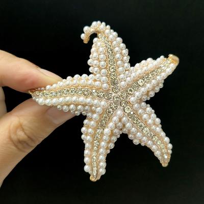 Classic Starfish Brooches for Women Unisex Pearl Ocean Sea Pins Friend Event Party New Gifts Jewelry Decoration Accessories