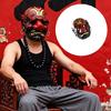 Halloween Kostüm Groß Tengu Japanische Maske Handbemalt Party Maske Schmuckstück Vollgesichtsmaske mit langer Nase Cosplay