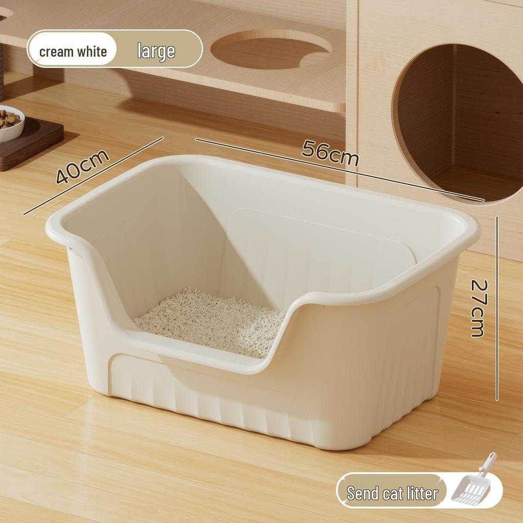 Extra Large Odor-Proof Anti-Splash Cat Litter Box and Open Pet Poop Tray