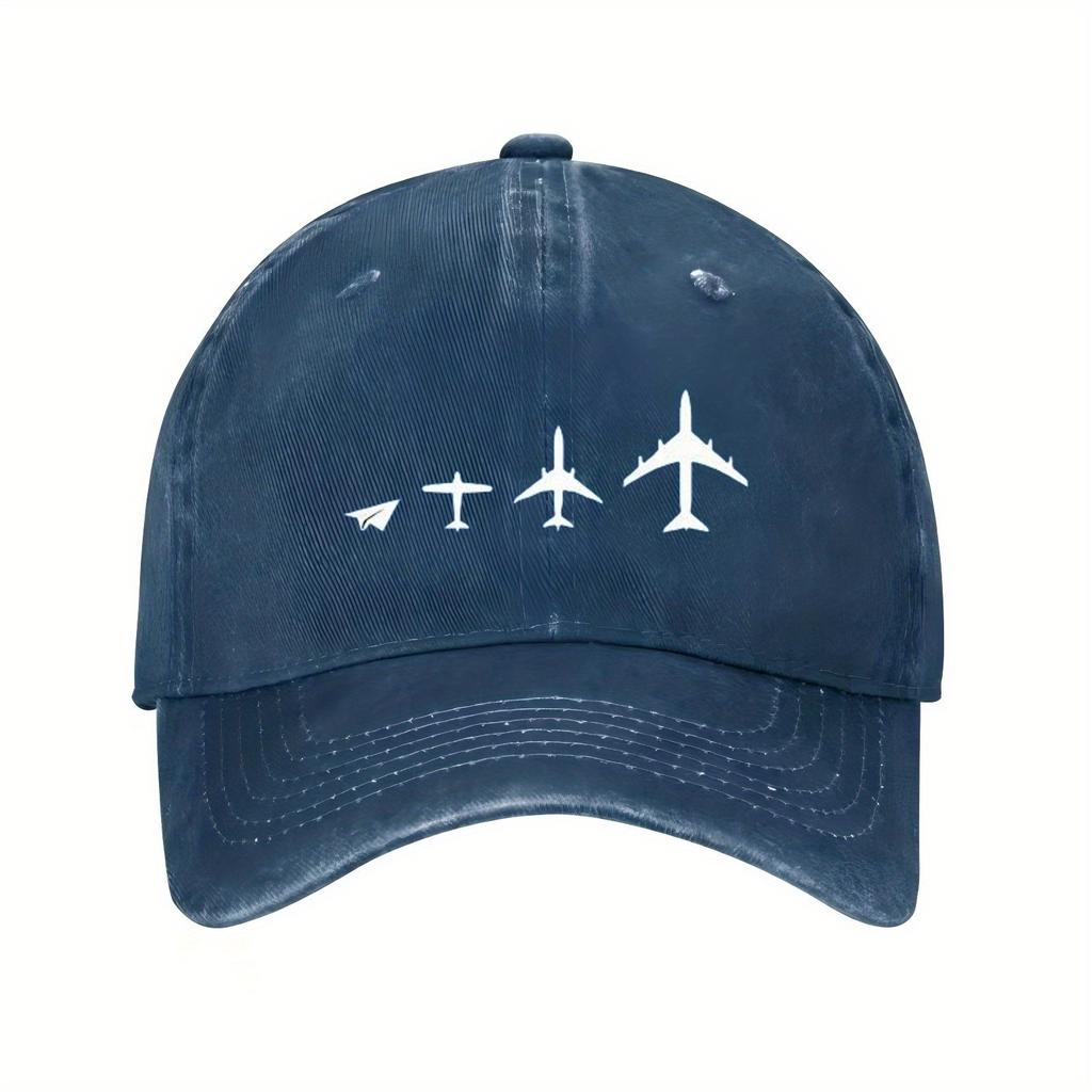 Airplane Evolution Paper Plane to Jet Baseball Cap Polyester Casual Adjustable Outdoor Hat