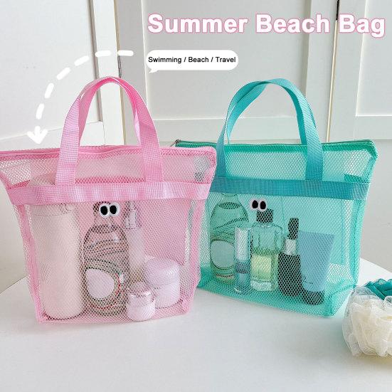 Summer Beach Tote Big Eyes Mesh Bag Sand-proof Waterproof Large Lightweight Travel Bag