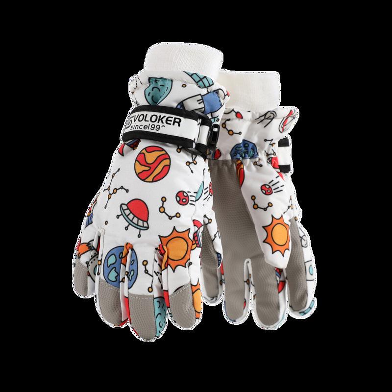 Mănuși de schi impermeabile pentru copii - Calde, antiderapante, îngroșate, căptușite cu catifea pentru băieți și fete