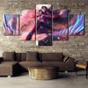 Home Decor Hd Prints Painting 5 Panel League Of Legends Pictures Wall Art Modular Canvas Game Poster Modern Bedside Background