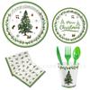 Christmas Themed Party Tableware Paper Plates Paper Towels Birthday Supplies Christmas Tree Disposable Birthday Party