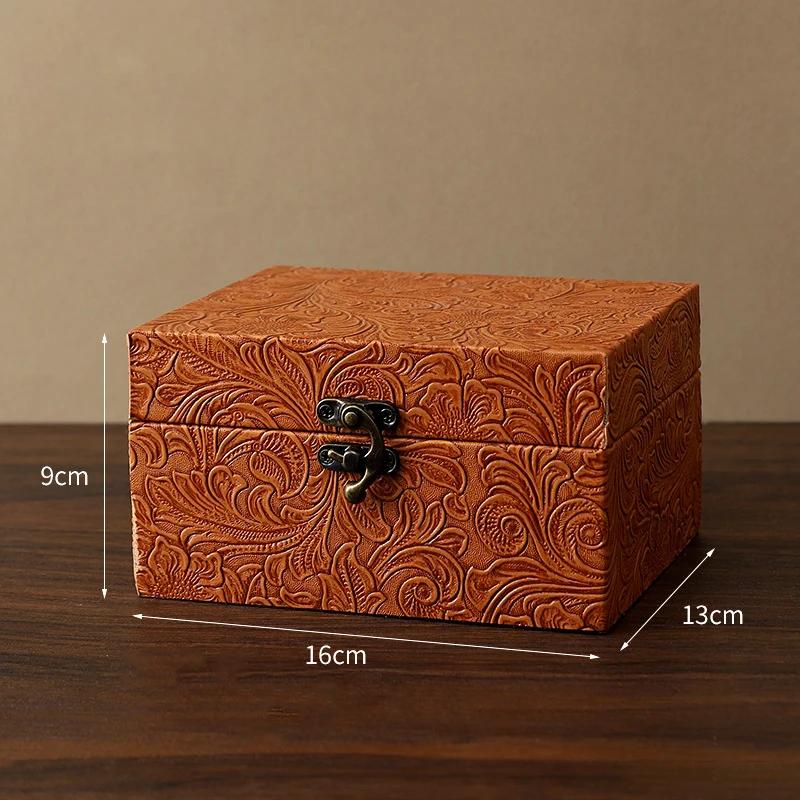 Vintage Large Capacity Imitation Leather Jewelry Box Necklace, Ring & Earrings Organizer, Travel Storage & Display Case
