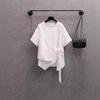 2025 Summer New Large Size Women's Short-sleeved T-shirt Women Cover Meat, Look Thin, Loose and Fat MM Irregular Fake Two-piece Top