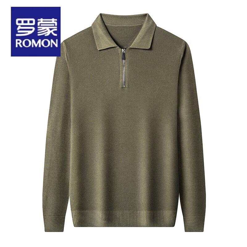 Luomeng Herren Herbst Casual Strickpullover mit Reißverschluss und Revers