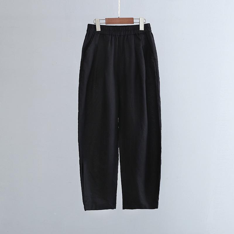 Spring Summer Artistic Loose Sand-Washed Linen Casual Pants for Women - Slimming, Lightweight Meditation Lantern Style