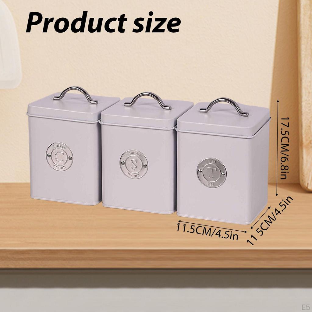 3 Stück Lebensmittelaufbewahrungsbehälter Eisenbehälter Schrankflaschen Organizer Küchenkanister für Zuhause
