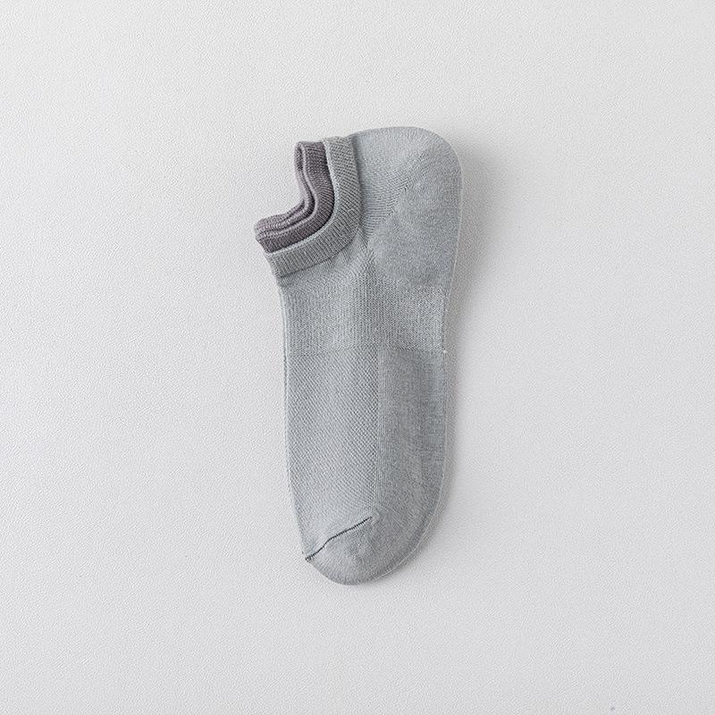 Men's Summer Thin Cotton Deodorant Sweat Absorbing Low Top Mesh Breathable Short Tube Boat Socks