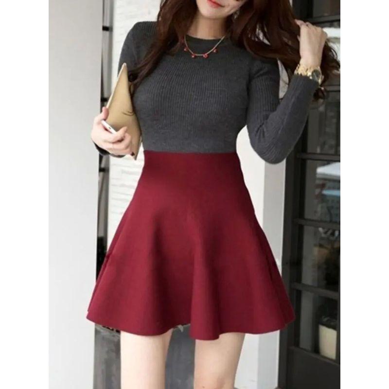 High Wasted Waist Wrapped Pleated Skirt High Waist Bag Waist Pleated Skirt