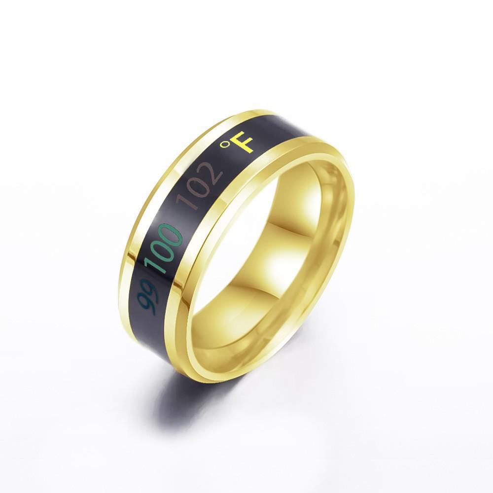 Smart Temperature Titanium Couple Rings - Stainless Steel Jewelry
