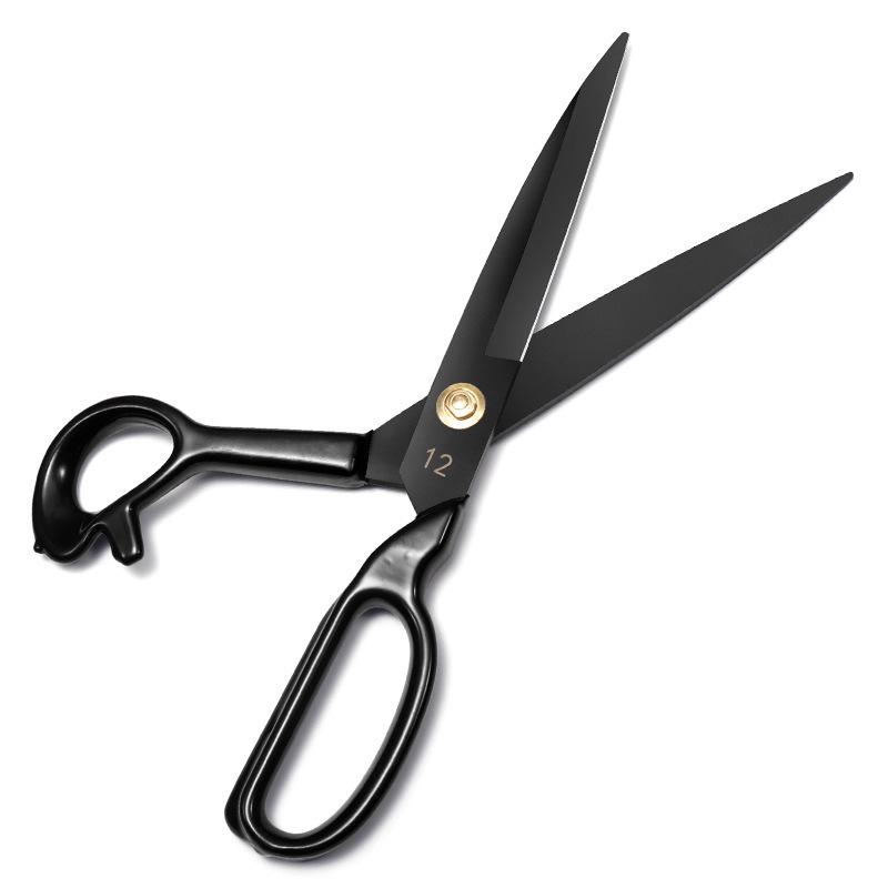Experience the Best-Selling Heavy-Duty Tailor Scissors: Large, Thickened Black Carbon Steel Sewing Shears.