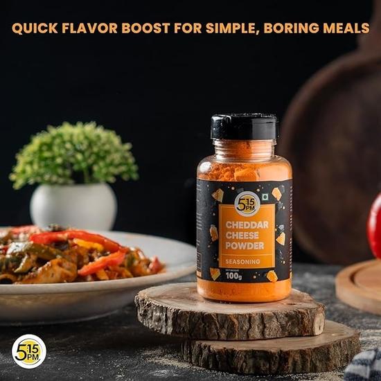 5:15PM Cheddar-Käsepulver für Popcorn, Pasta, Pizza, Nachos & Pommes | Popcorn- & Käse-Gewürzpulver, 1 Stück