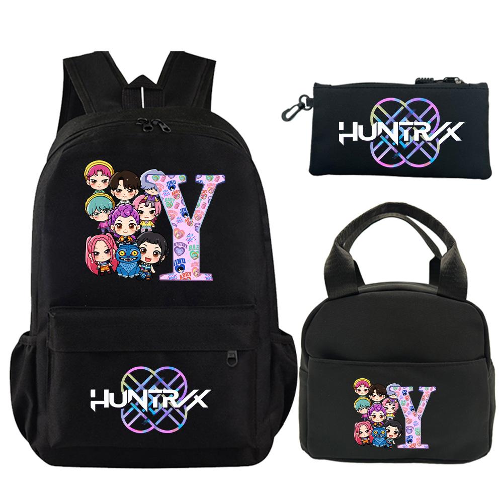 3Pcs/set 26 English Letter Printed Backpack with Shoulder Bag Pencil Case for Teenager Student Boy Girl Schoolbag Large Capacity Bookbag Kid Gift