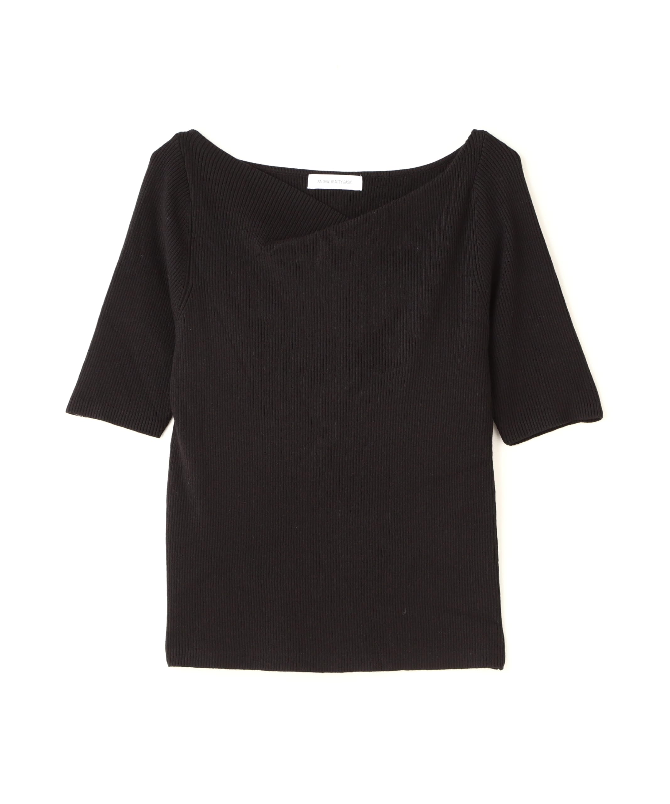 

Natural Beauty Basic Cross Neck Rib Knit Black Women s Sweater, чёрный