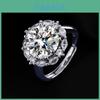Luxurious Fashion Forward Women's Ring With 5 Carat High Carbon Moissanite Gemstone