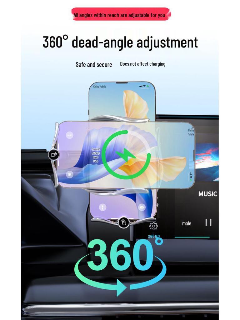 Compatible with Skyworth ME5 (2021-2022), this car phone holder features navigation, fast charging, and wireless charging.