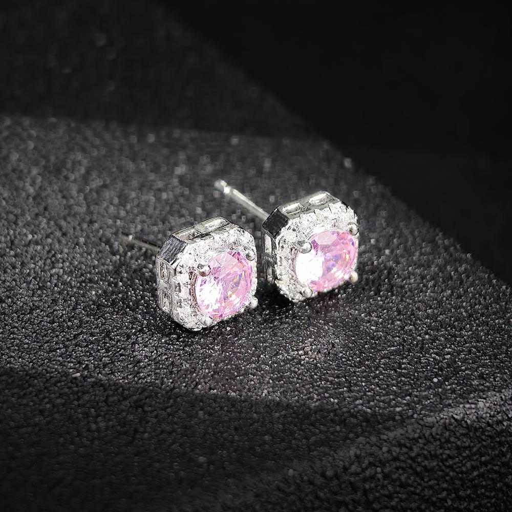 Silver Color Korean Zircon Stud Earrings Brincos for Women Wedding Boucle D'oreille Femme Bijoux Christmas Gift Bijoux E1104