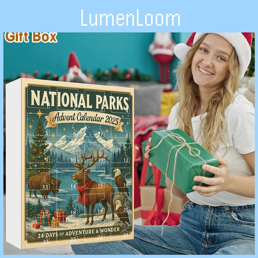National Parks Christmas Countdown Calendar With Nature Theme For Family And Friends Celebration