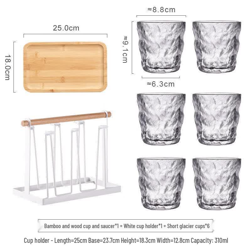 ZISIZ Glacier Texture Versatile Glass Tumbler Set