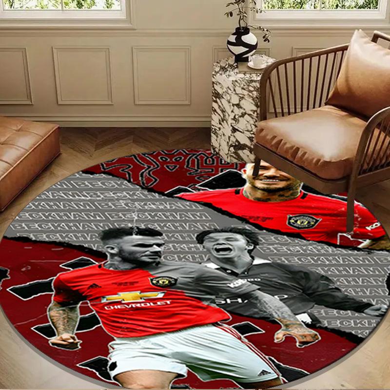 David Manchester United Legend Round mat Home Decor, Chair rug For livingroom,Bedroom, doormat home decor Birthday Gift Christmas Gifts