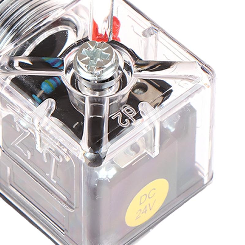 MultiPurpose Hydraulic Solenoid Coil Plug Hydraulic Valved Connector Transparent Housing Voltages Upgrading Accessories