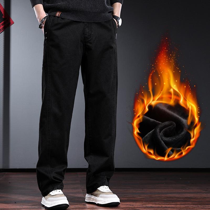 High-end American retro brown tooling pants men's autumn loose trendy brand wide-leg casual straight casual pants men