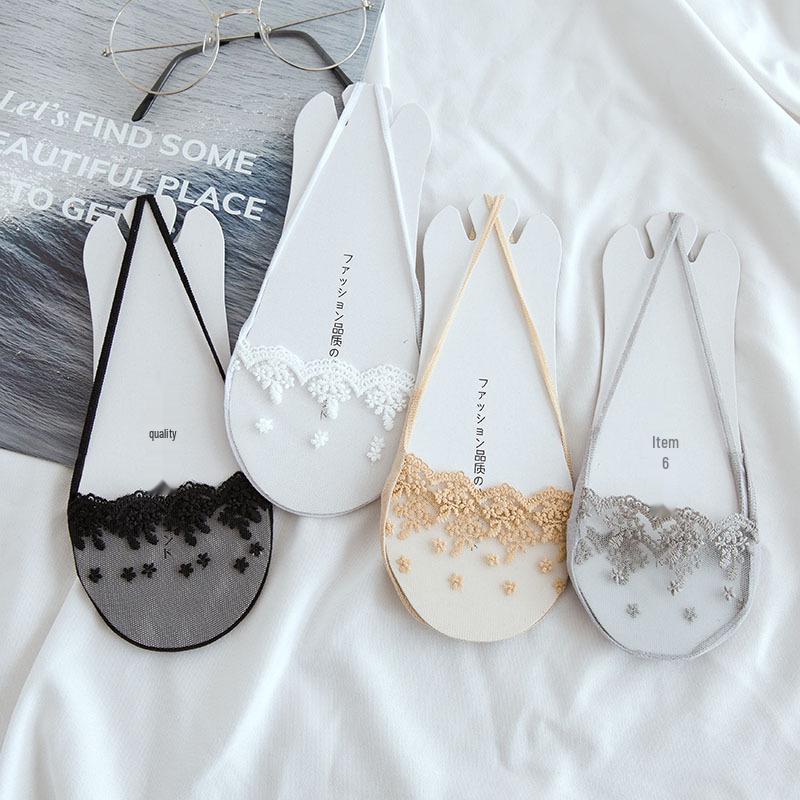 Ultra-Thin Invisible Lace Socks: Japanese & Korean Suspender, Half-Palm Design for High Heels, Summer Style