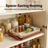 Wood Grain Plastic Serving Tray with Handles Rectangular Food Breakfast Tea Coffee Tray Kitchen Organizers Perfume Storage Tray