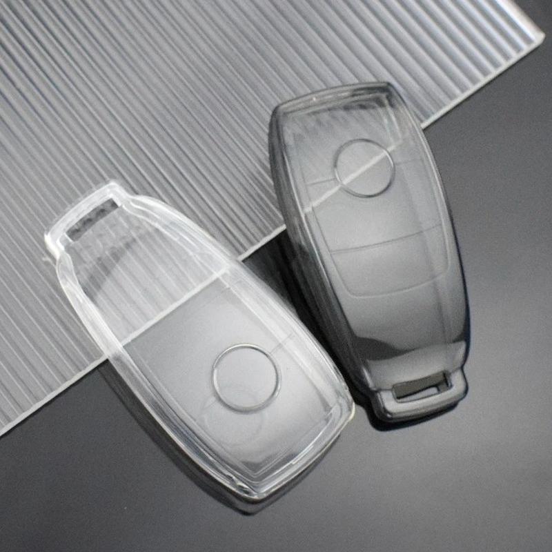 Transparent Tpu Car Key Cover Case Shell Fob Bag For Mercedes Benz A C E S G Class Glc Cle Cla W177 W205 W213 W222 X167 Amg