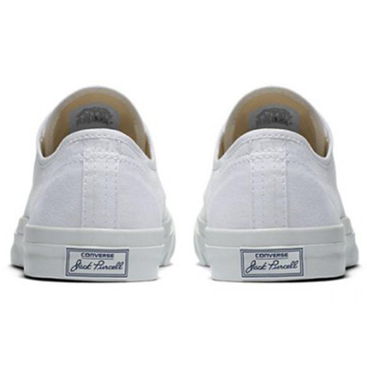Converse Jack Purcell Lace Up Abrasion Resistant Breathable Low Top Canvas Shoes Unisex White 1Q698