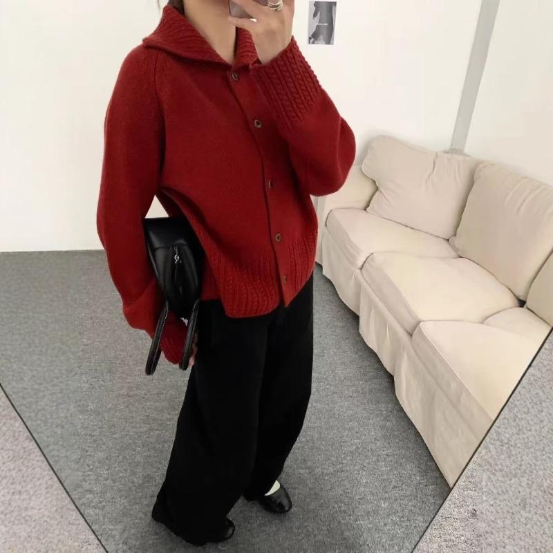 Simple solid color turtleneck sweater jacket for women's autumn and winter new shoulder-plugged long-sleeved knitted cardigan for women