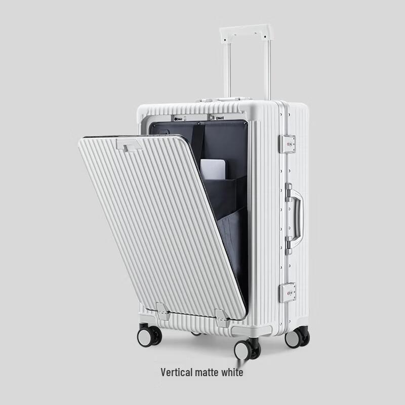 XiaoYan Multi-functional Front-Opening PC-Aluminum Frame Carry-on Suitcase 20 inches