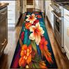Tropical Hibiscus Flower Kitchen Runner Rug 2026 Boho Floral Decor Non-Slip Washable Carpet Soft Hallway Mat