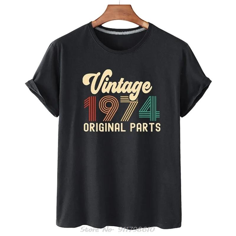 Oversized Birthday Anniversary T-shirts 1964 1974 1984 Family Party Cotton T Shirt Short Sleeve Tshirt Vintage Tee Gift Clothes