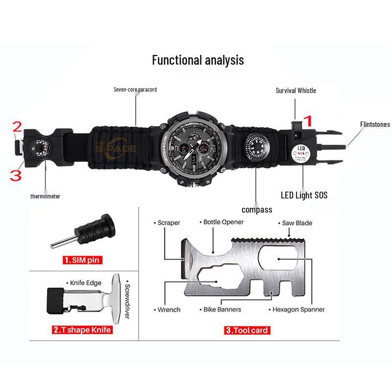 Jun Shi Outdoor Survival Paracord Watch