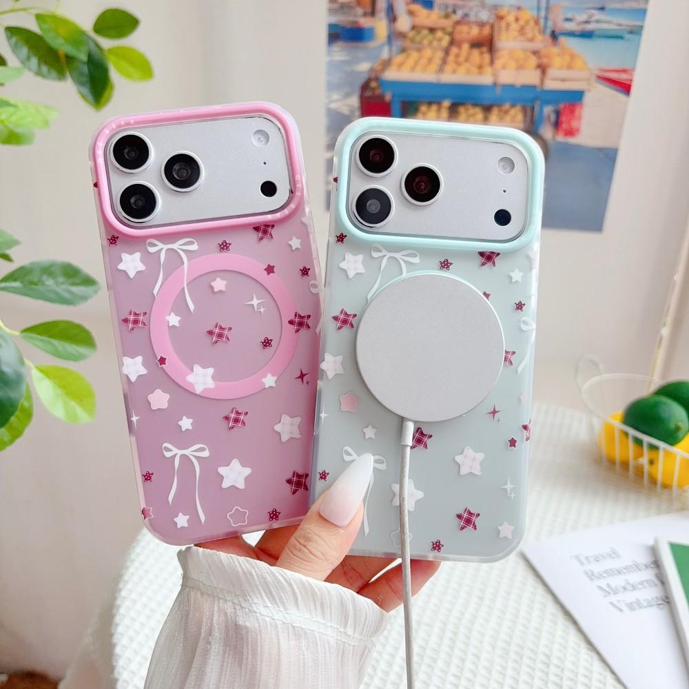 For Iphone 15 16 17 Pro Max Phone Case Star Magnetic Wireless Charger Shockproof Skin Feel Protective Back Cover