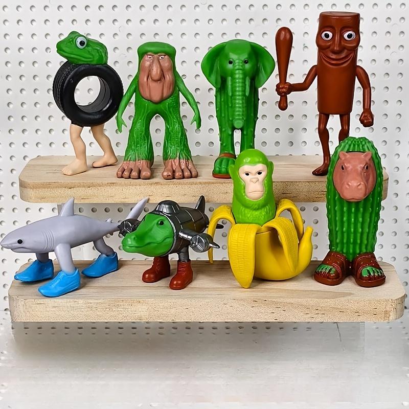 8 pièces Nouveau Tung Tung Sahur Cerveau Italien Bois Bâton Jouets Créatifs Décoration de Bureau Ornements de Collection Poupée Amusante Jouet Cadeau