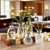 Vintage Transparent Glass Mini Vase for Home Decor
