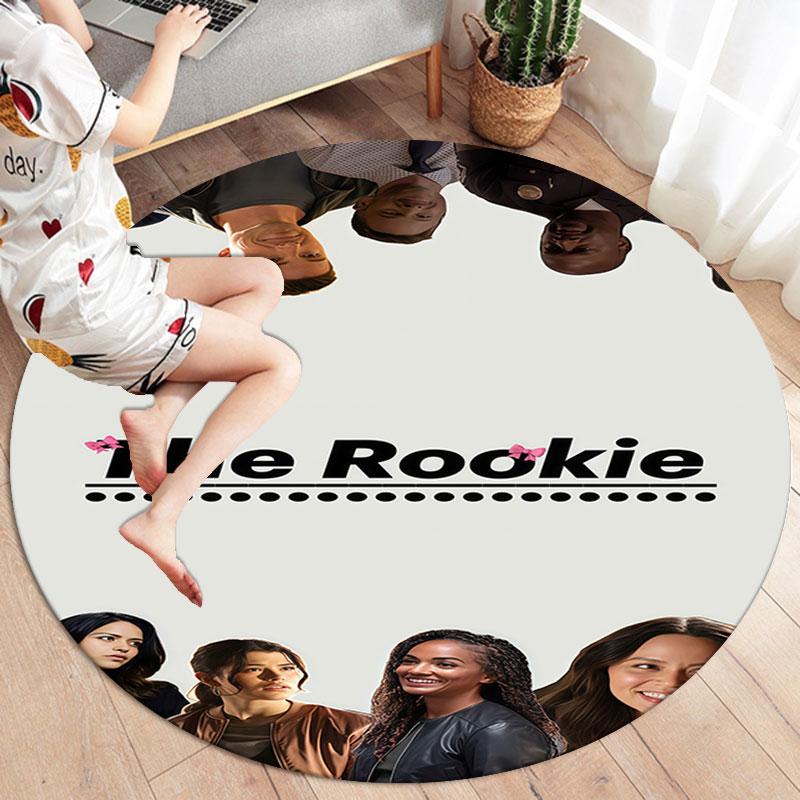 THE ROOKIE Round Area Rug,Carpet Rug for Living Room Bedroom Sofa Playroom Decor,Non-slip Floor Mat