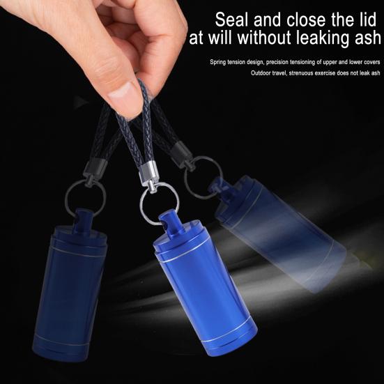 Mini Metalowa Popielniczka ze Smyczą Wytrzymała Popielniczka ze Stopu Aluminium z Gwintowaną Pokrywką Przenośna Podróżna Outdoor Camping Wędrówki Pojemnik na Popiół Pudełko do Przechowywania