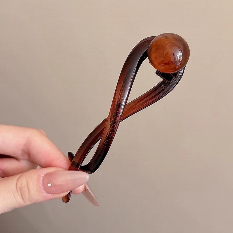 2024 Women's High-End Khaki Flower Claw Clip: Elegant Twist Hairpin for Back of Head