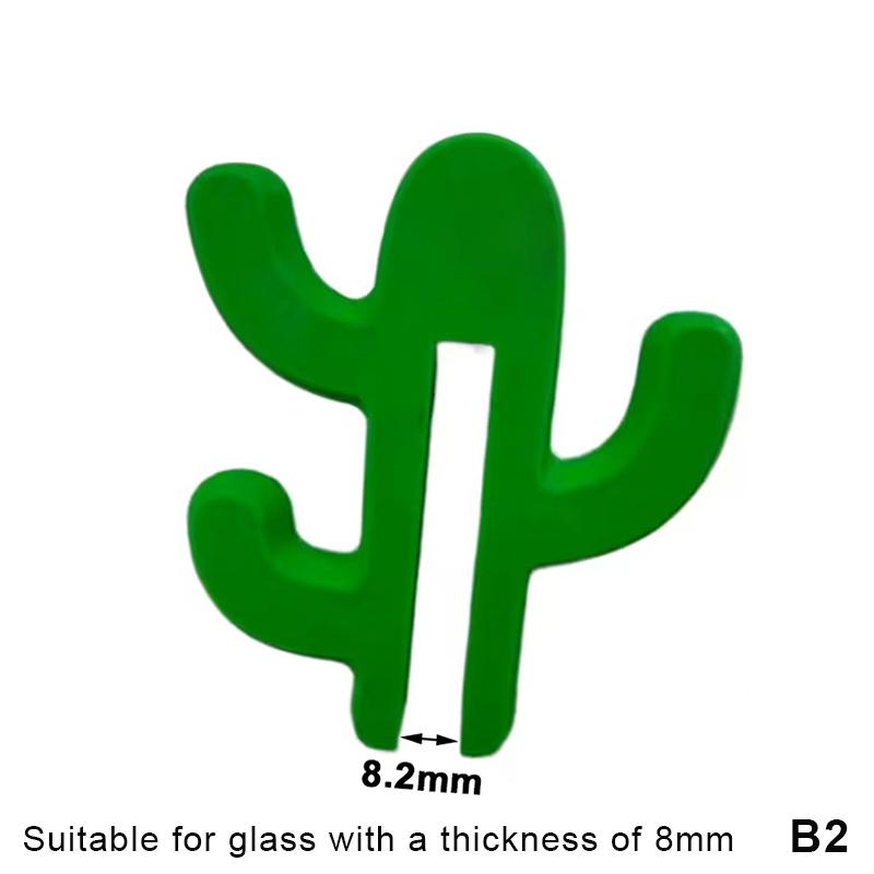 Cactus-Shaped Bathroom Glass Door Hooks Suitable For 8mm/6mm Doors Bathroom Door Clamp Hook For Towels, Washcloths, Clothing
