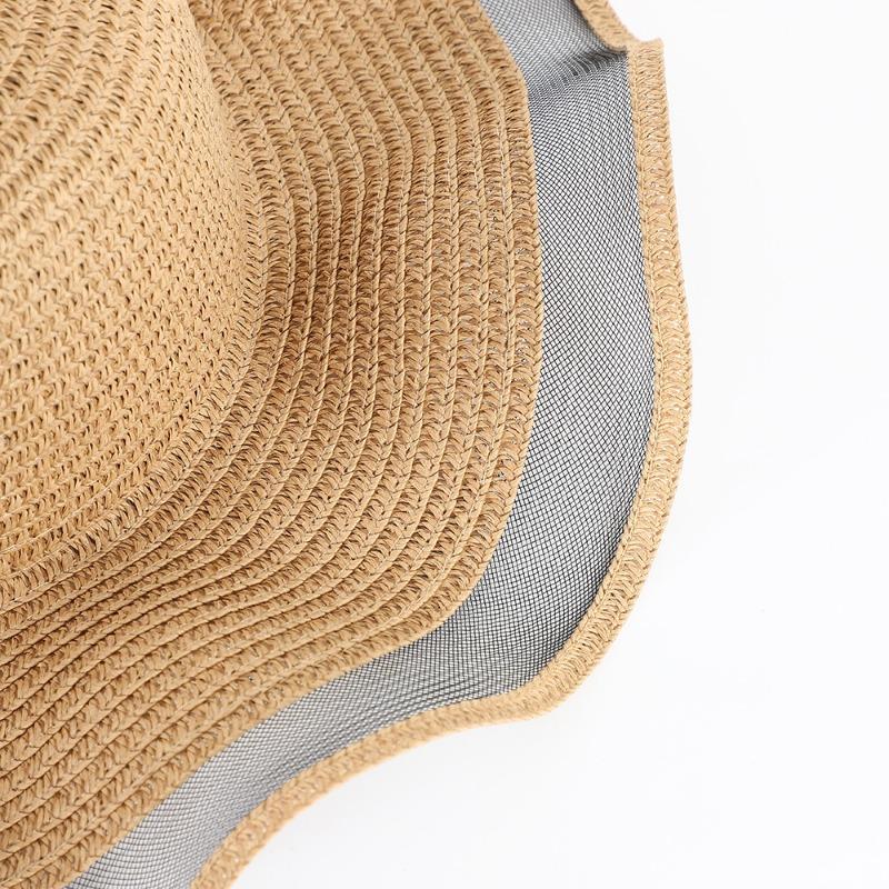 Sunscreen wavy edge straw hat high value DIY straw hat women's seaside sunshade breathable sunscreen straw hat