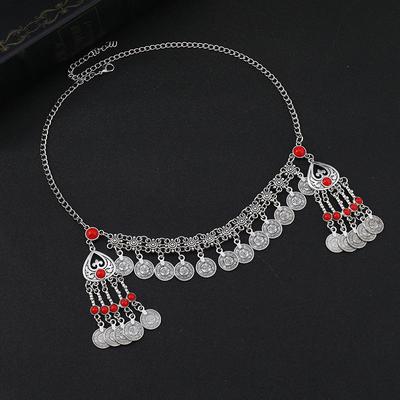 Ethnic Minority Style Exotic Headgear Coins Fringed Forehead Chain Xinjiang Kazakhstan Retro Travel Photography Hair Accessories Women