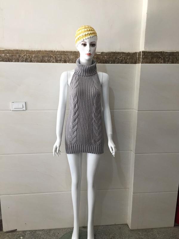 Japanese Anime Halter Sweater Dress Swimsuit Costume Fashion Backless Sleeveless Turtleneck Pullover Knit Sweater Cosplay Dress