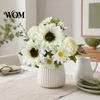 Romantische Ästhetische Blumen für Schlafzimmer Sonnenblumen Künstliche Blumen, Realistisches Fake-Bouquet Hochzeit Zuhause, Rustikale Wiederverwendbare Seidenblumenstiele
