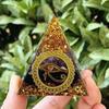 Crystal Gravel Pyramid Resin Ornament: Home and Office Decor Gift